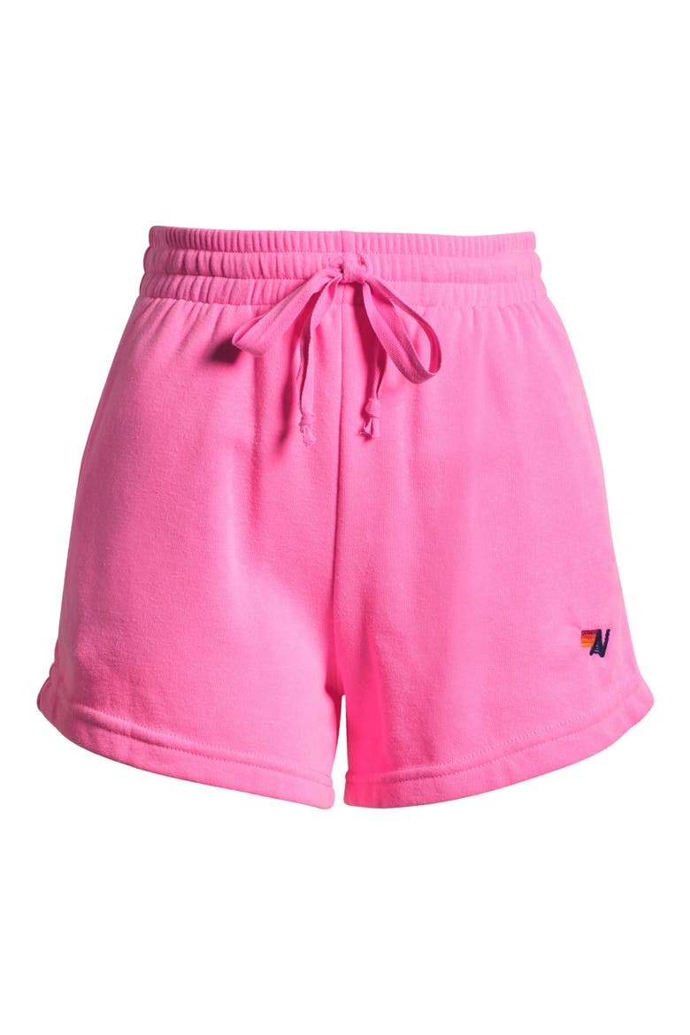 Logo Embroidered Lounge Shorts, Alternate, color, NEON PINK