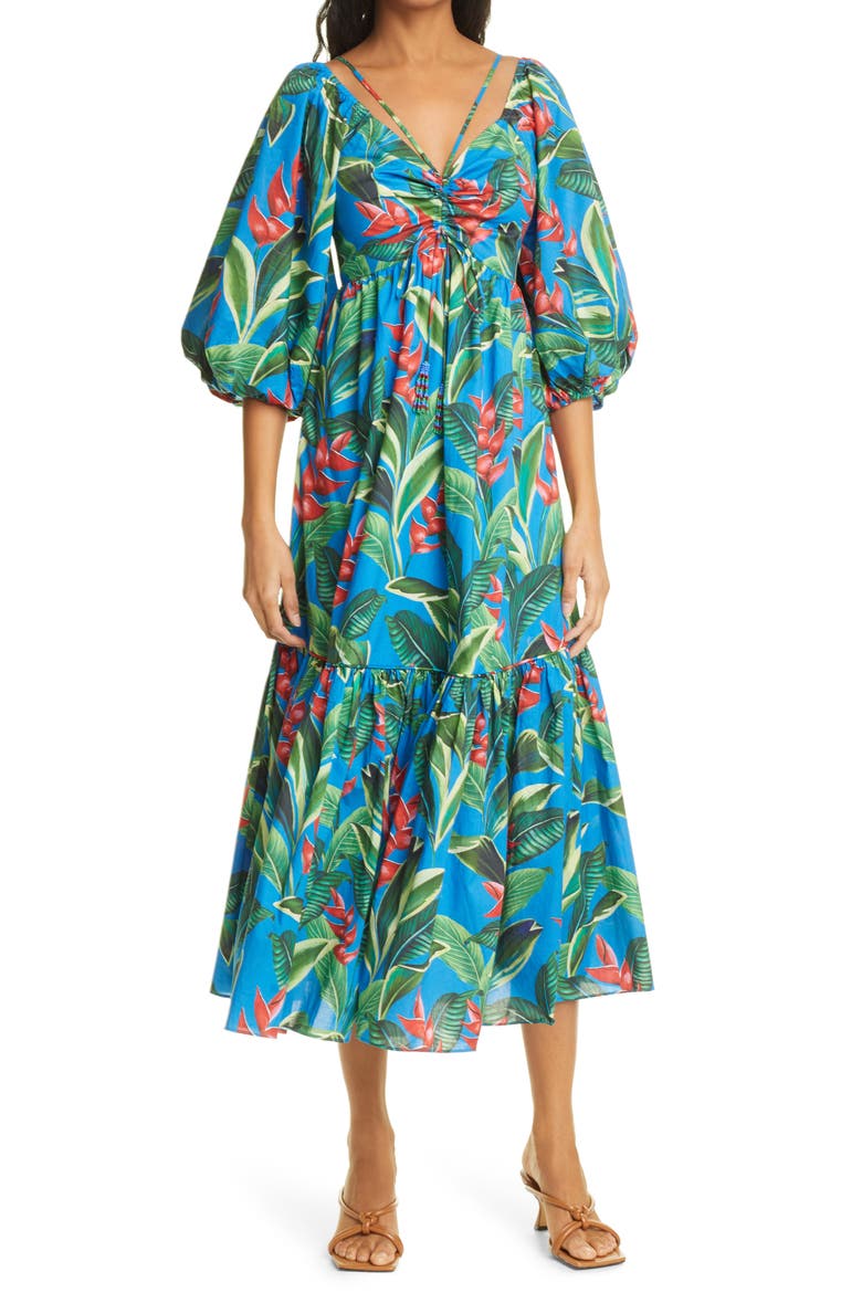Dream Garden Floral Cotton Midi Dress, Main, color, MULTI