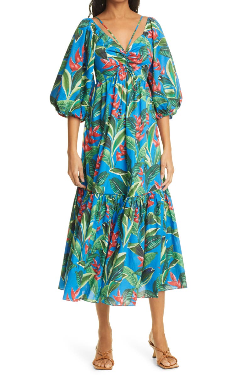 FARM Rio Dream Garden Floral Cotton Midi Dress, Main, color,