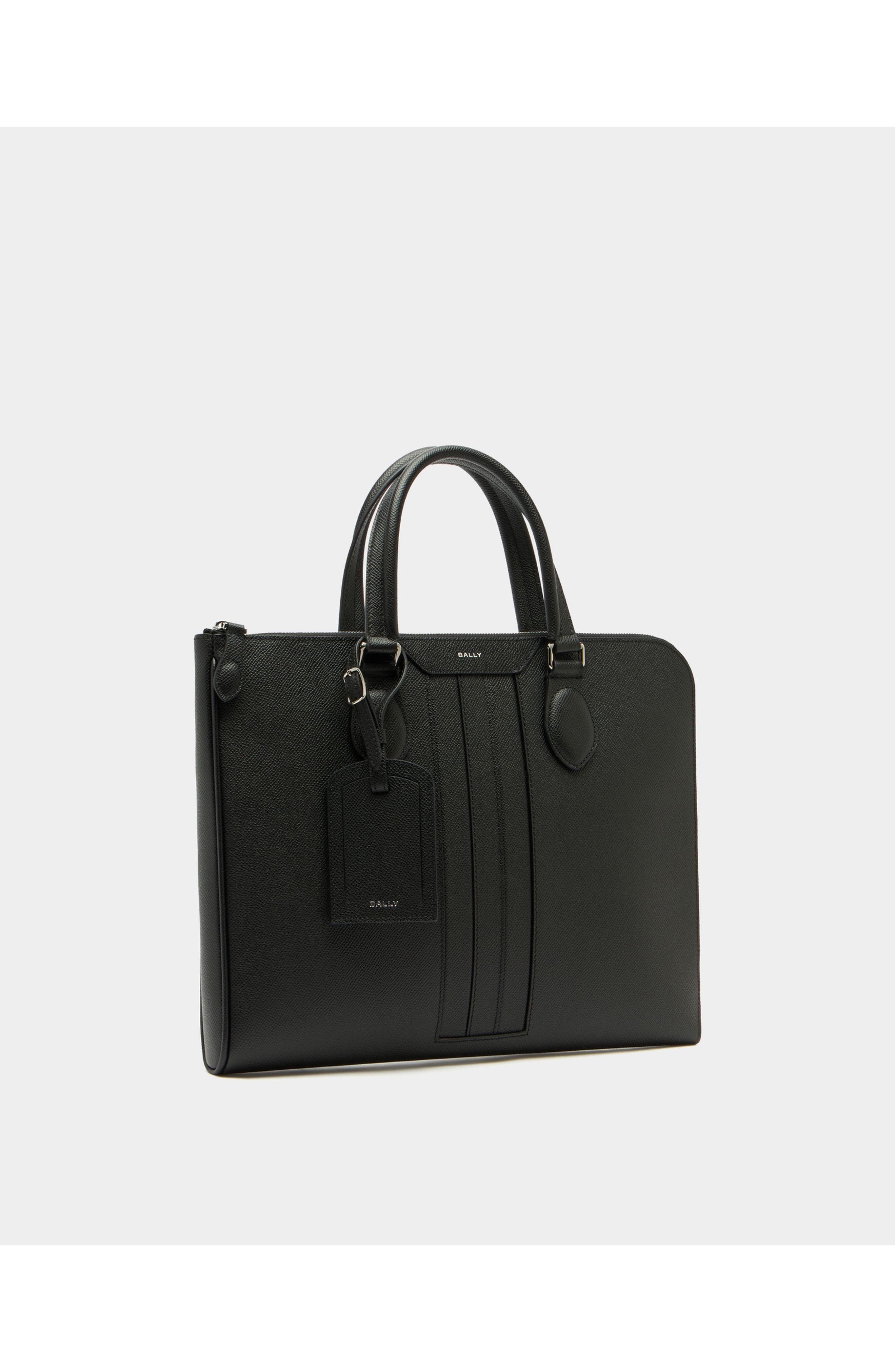 Bally Leather Beckett Briefcase, Alternate, color, Black