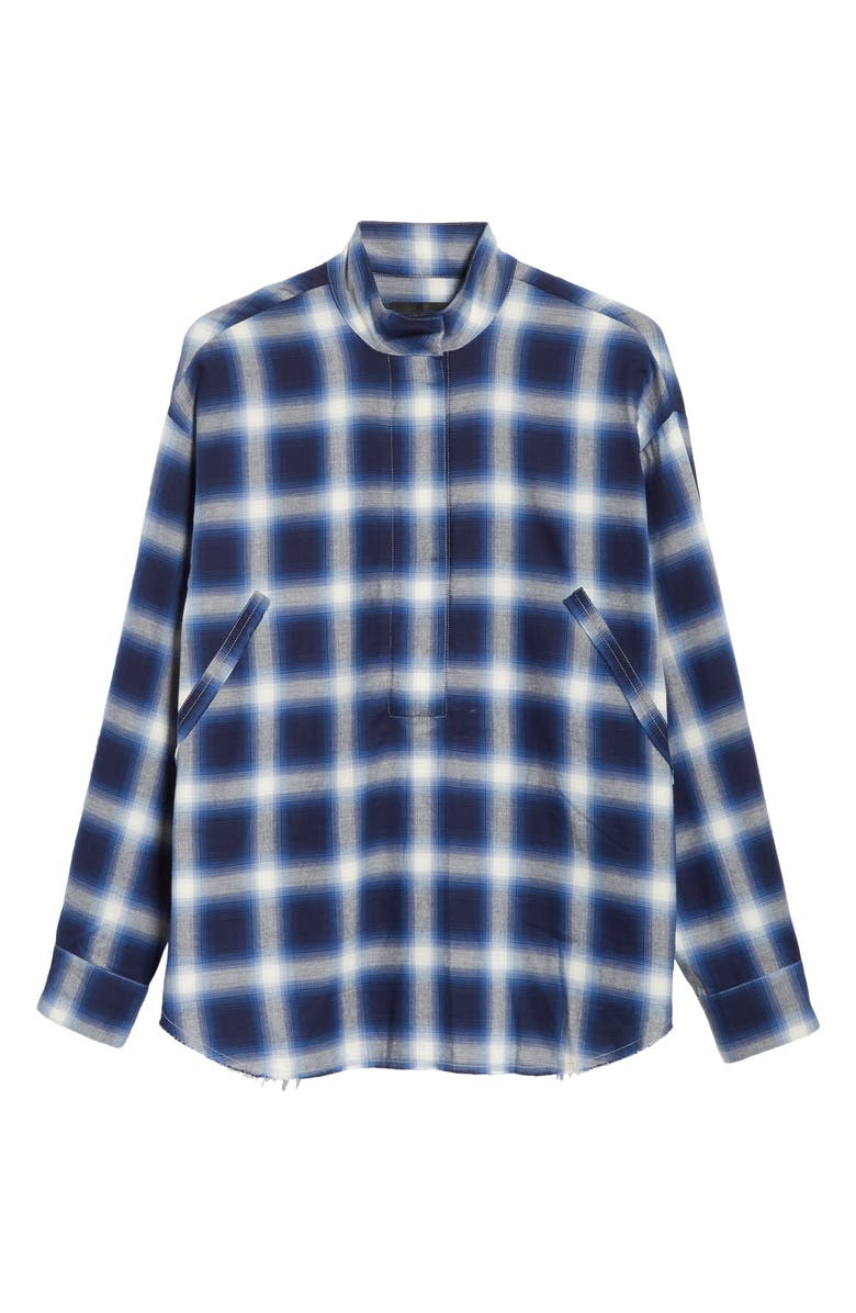 RtA Josie Half Zip Plaid Shirt, Alternate, color, 