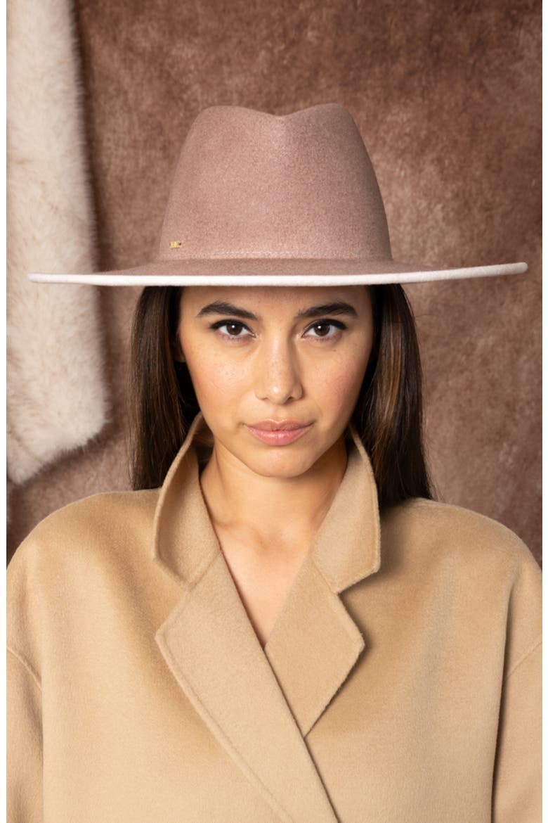 Harlowe Gradient Wool Felt Fedora, Alternate, color, FAWN/IVORY