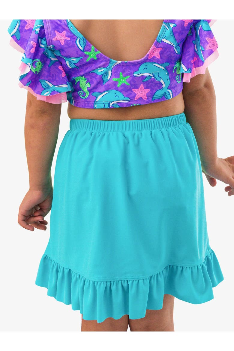 Swim Bow Skirt Cover-Up, Alternate, color, Bright Aqua