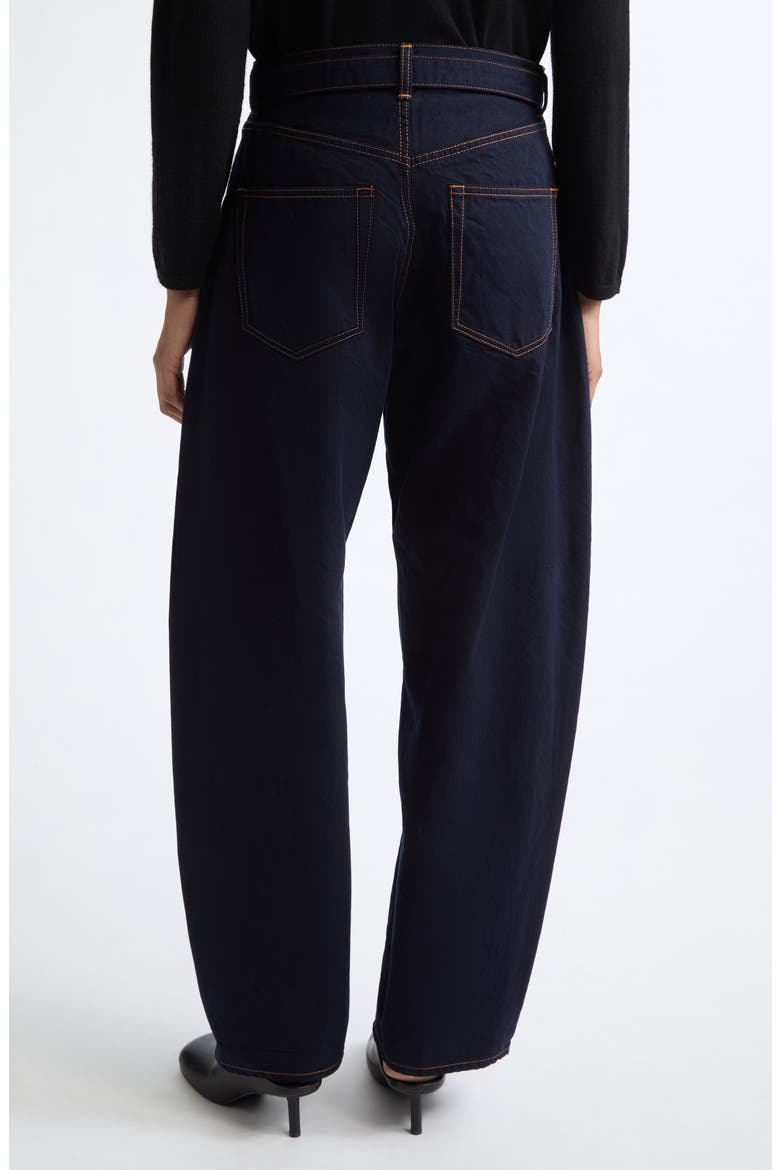 Belted High Waist Wide Leg Jeans, Alternate, color, NAVY