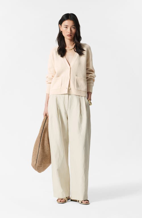 & Other Stories Patch Pocket Wool & Cotton Cardigan In Neutral