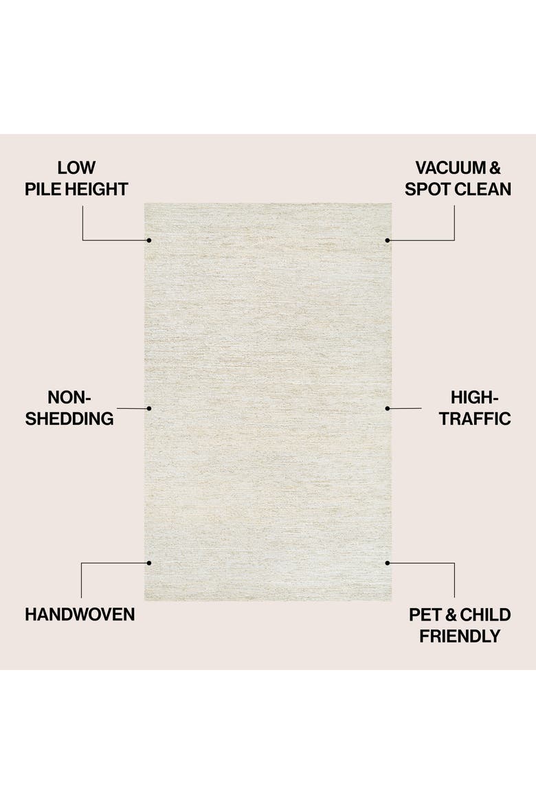 Griffin Rustic Farmhouse Woven Jute Solid Area Rug, Alternate, color, Bleach