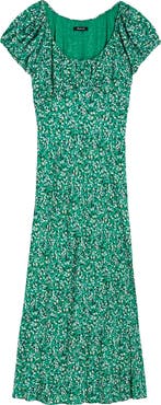 Madewell Floral Ruched Scoop Neck Maxi Dress