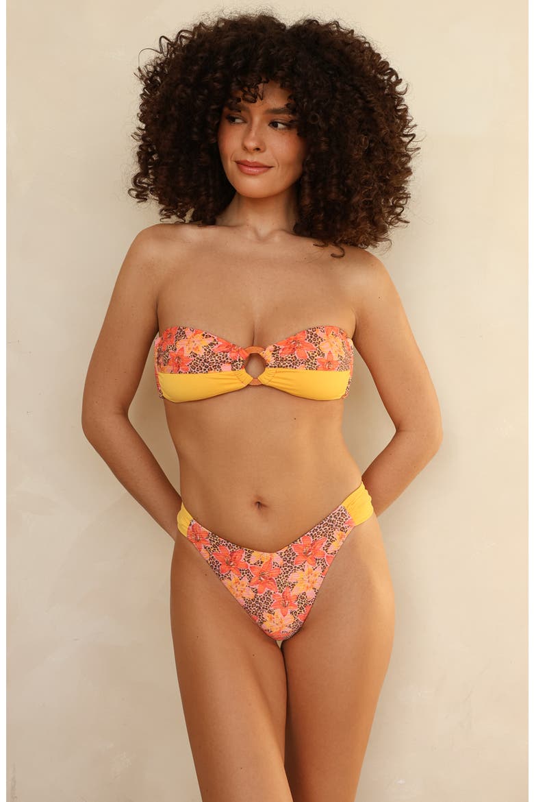 Disco Bandeau Bikini Top, Alternate, color, Fiesta