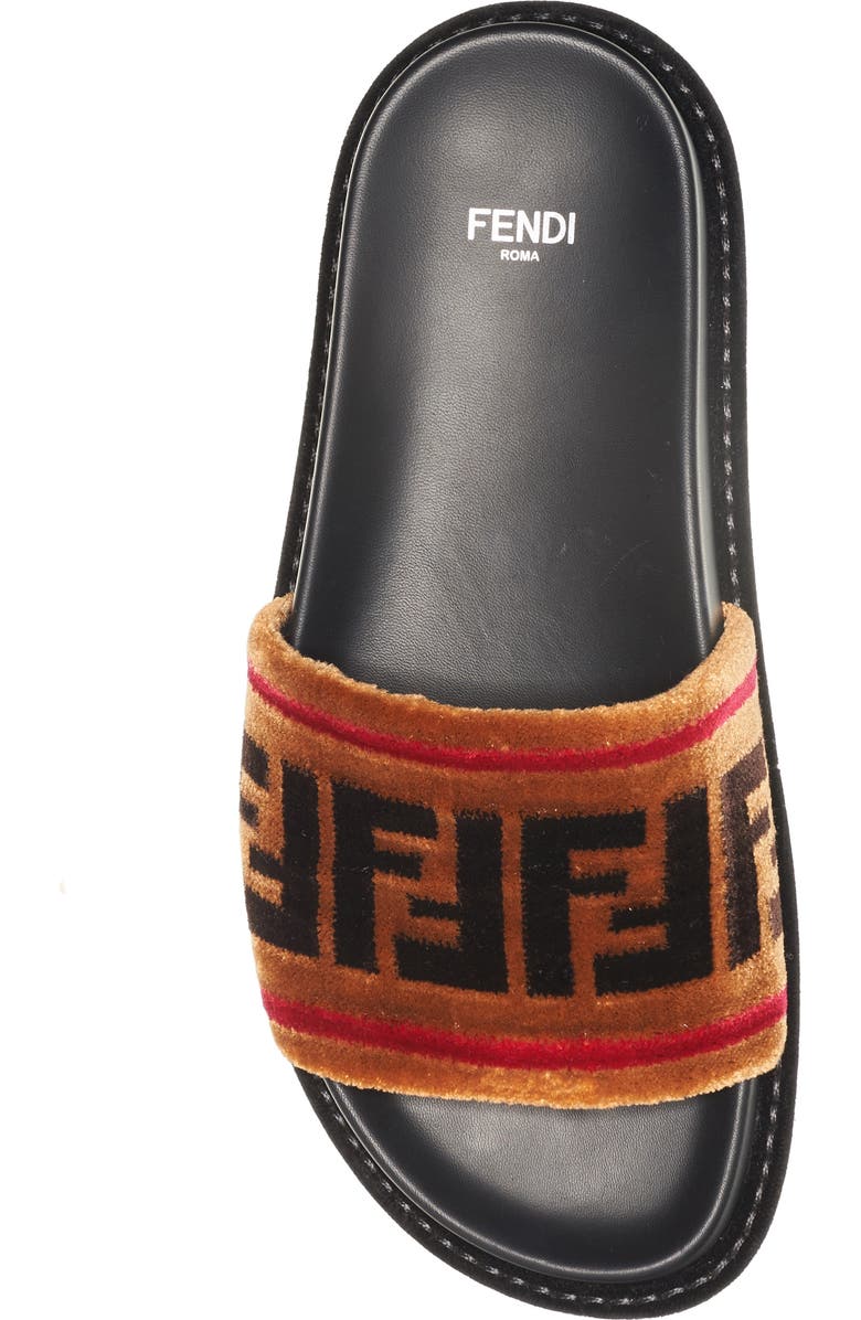 Fendi Logo Slide Sandal, Alternate, color,