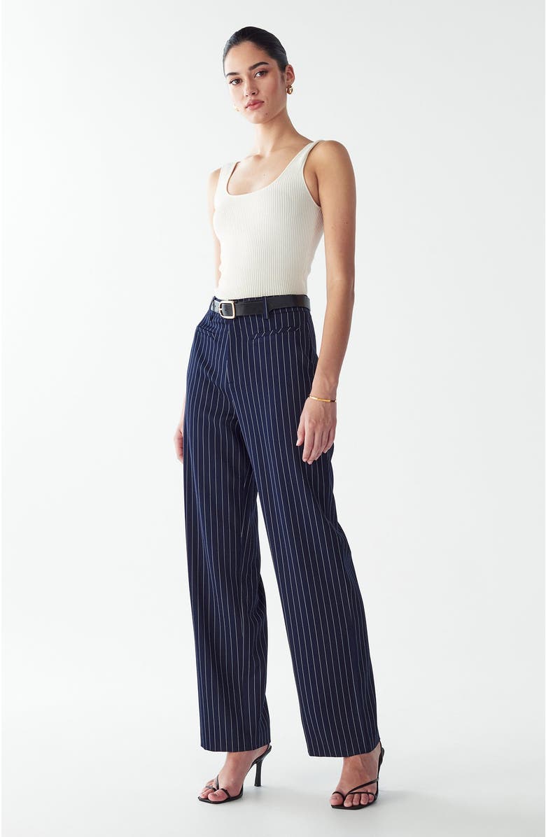 WILLA Katherine Pants, Alternate, color, Navy Pinstripe