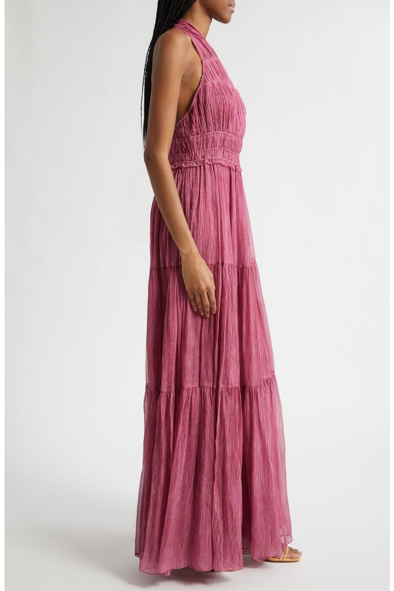 Freesia Chiffon Open Back Gown, Alternate, color, AMARANTHUS