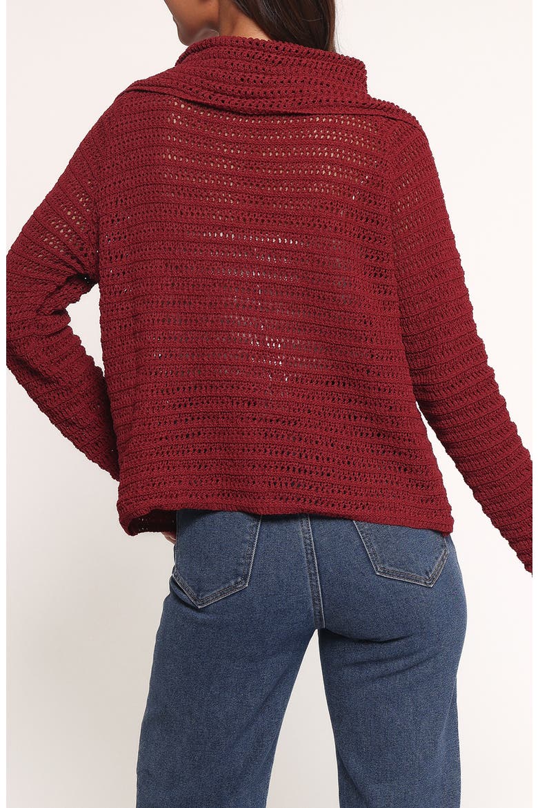 Lyra Sheer Cardigan, Alternate, color, BURGUNDY