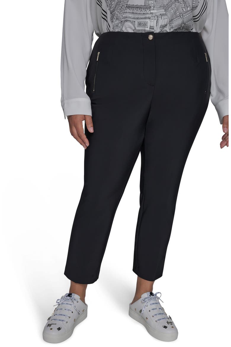 Double Zip Pants, Main, color, BLACK