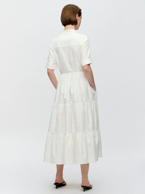 Callas Milano Sardinia Tiered Cotton Midi Dress In White