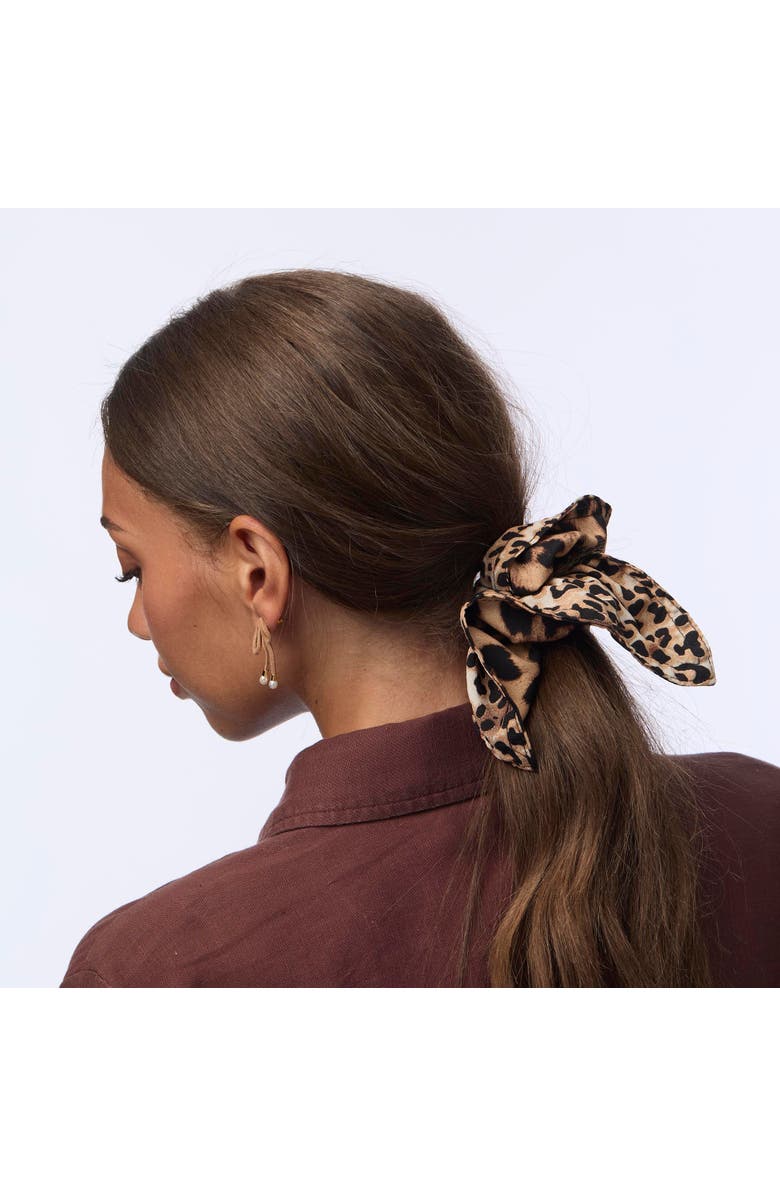 Lele Sadoughi Leopard Print Double Faced Square Scrunchie, Alternate, color, Leopard 960
