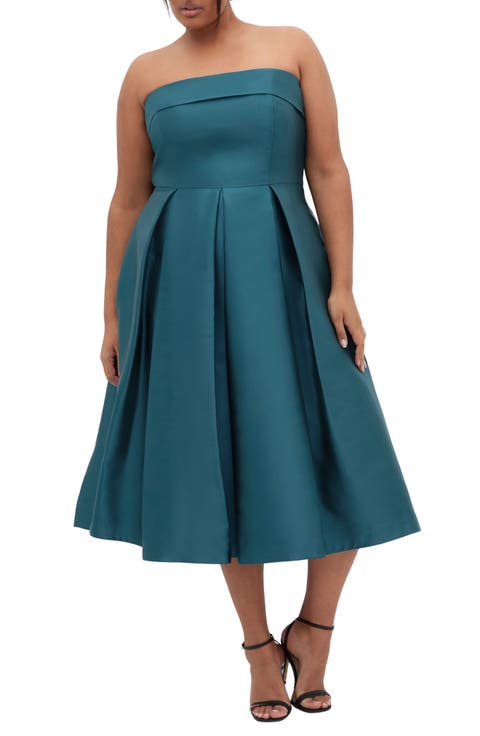 Tiffany Strapless Fit & Flare Dress (Plus)
