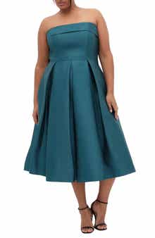 City Chic Tiffany Strapless Fit & Flare Dress