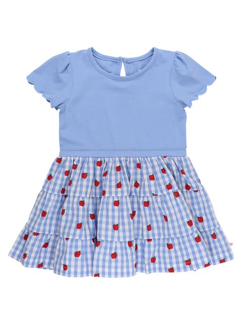 Mixed Media Short Sleeve Tiered Dress (Baby)