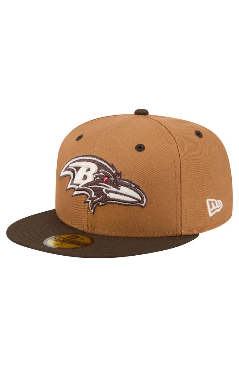 New Era Men's New Era  Light Brown/Dark Brown Baltimore Ravens Two-Tone Walnut 59FIFTY Fitted Hat, Main, color, Light Brown