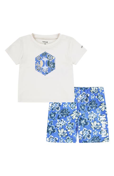 Kids' Multi Mini Floral Two-Piece Rashguard Swimsuit (Baby)