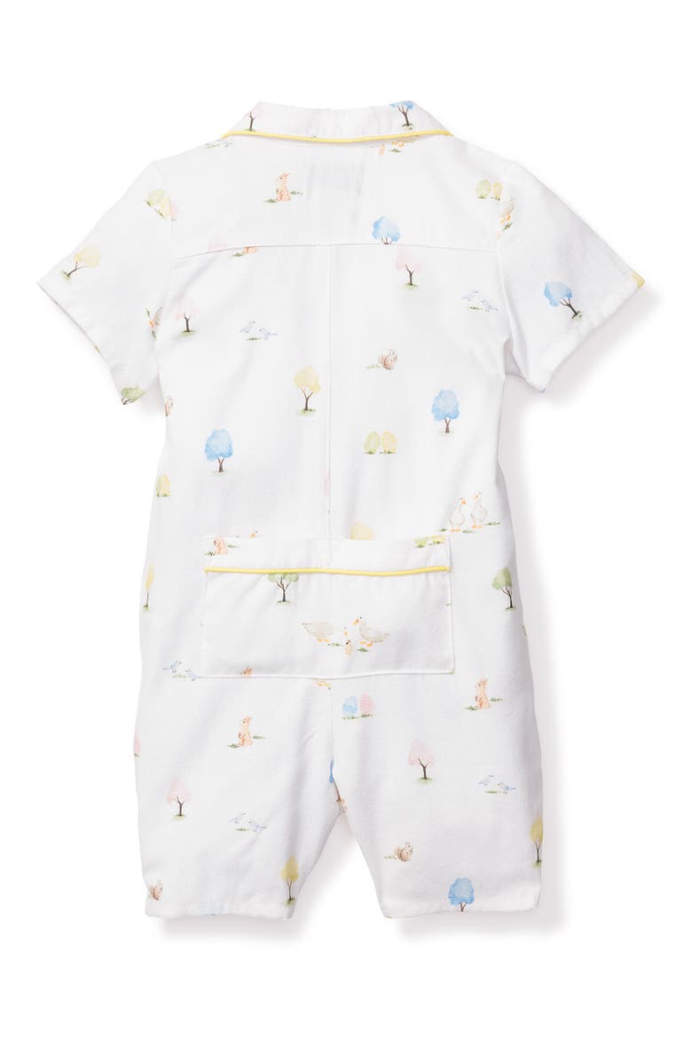 Easter Gardens Short Pajama Romper, Alternate, color, WHITE