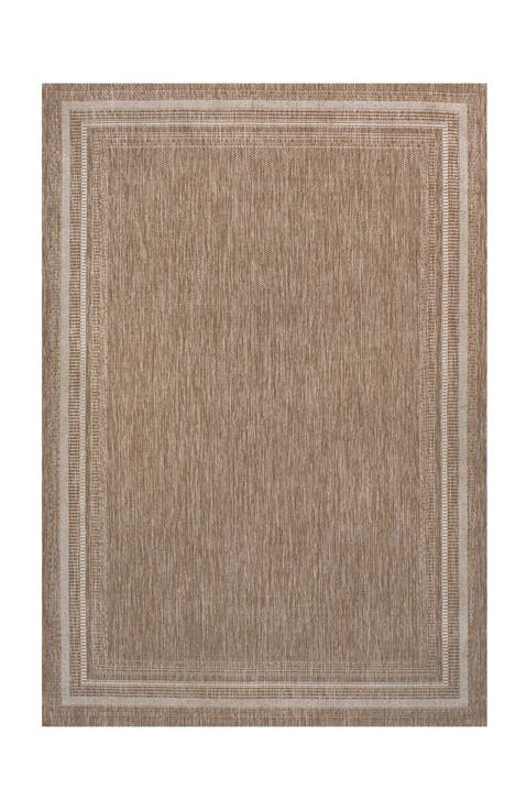 Lido Traditional Casual Pinstripe Border Indoor/Outdoor Area Rug