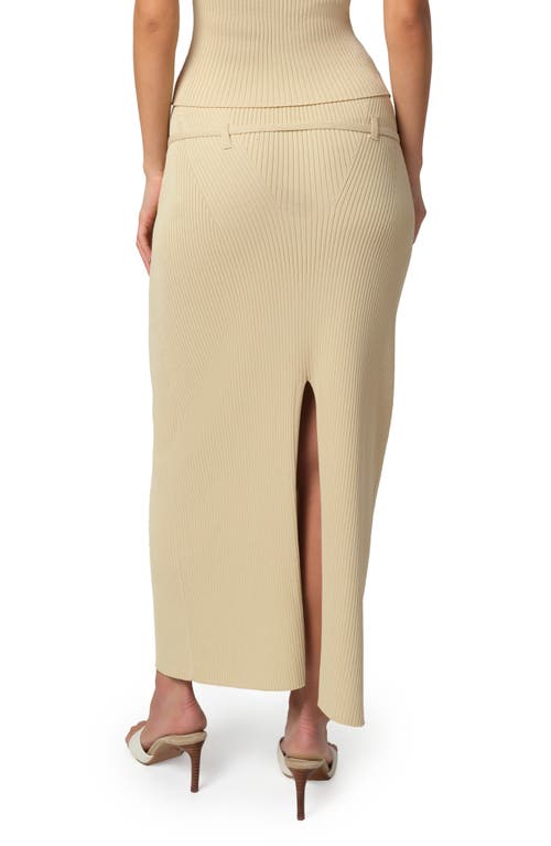 Apparis Judd Belted Rib Maxi Skirt In Jade