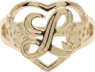 The M Jewelers The Cutout Flower Heart Letter Ring