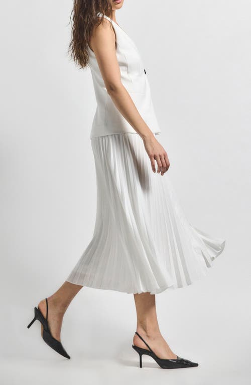 Derek Lam 10 Crosby Lauren Mixed Media Midi Dress In Soft White