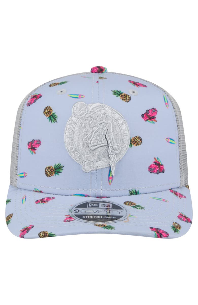 New Era Men's New Era Light Blue/Gray Boston Celtics Adventure Aloha Pattern 9SEVENTY Stretch-Snap Hat, Alternate, color, Light Blue