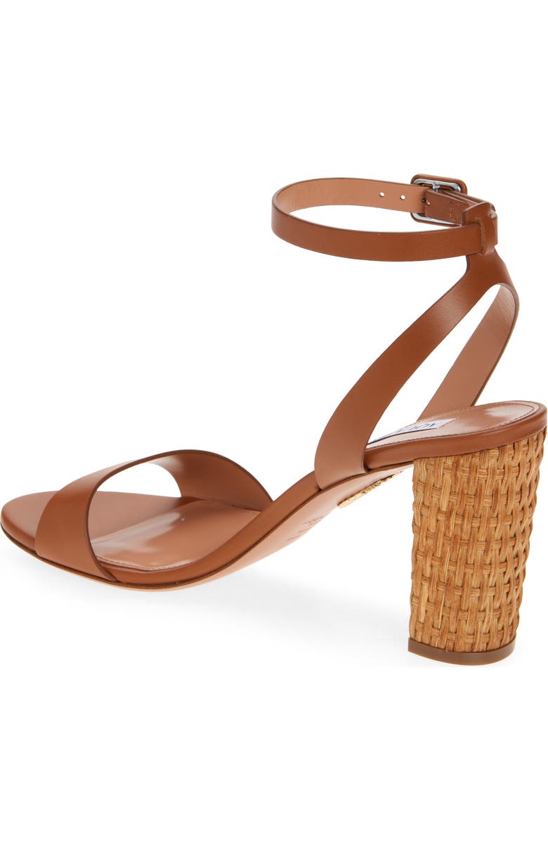 Aquazzura Sunseeker Ankle Strap Sandal, Alternate, color, Tobacco