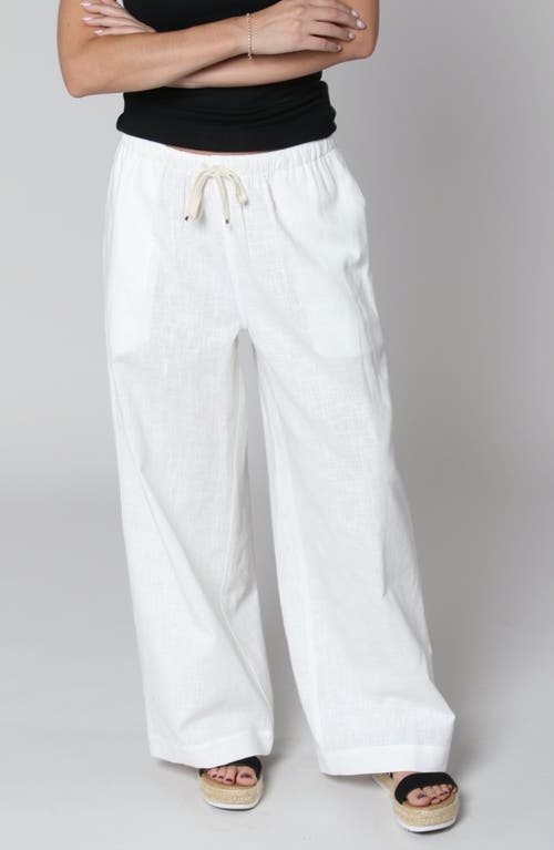 Leisure Lab Linen Palazzo Pant In White