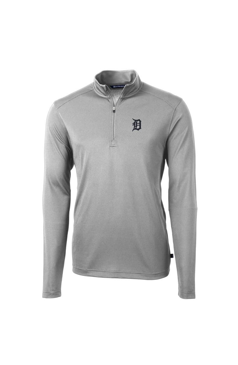 Cutter & Buck Men's Cutter & Buck  Gray Detroit Tigers Virtue Eco Pique Recycled Quarter-Zip Pullover Top, Alternate, color, Gray