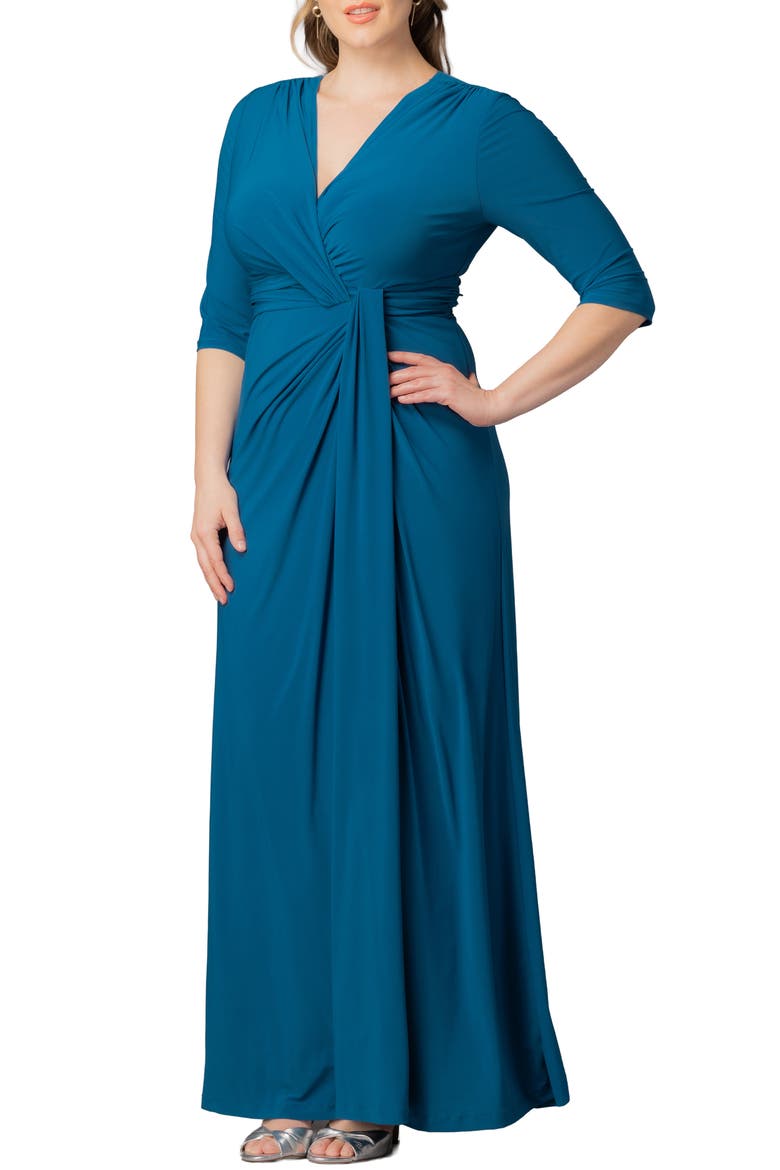 Evening Romance Stretch Jersey Gown, Alternate, color, AEGEAN BLUE