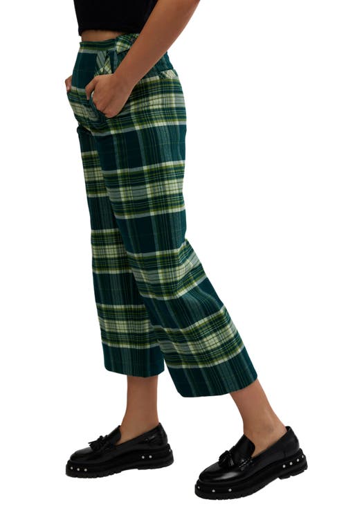 Free People Acadia Plaid Crop Pants In Multi