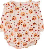 RuffleButts Long Sleeve Flutter Bubble Romper