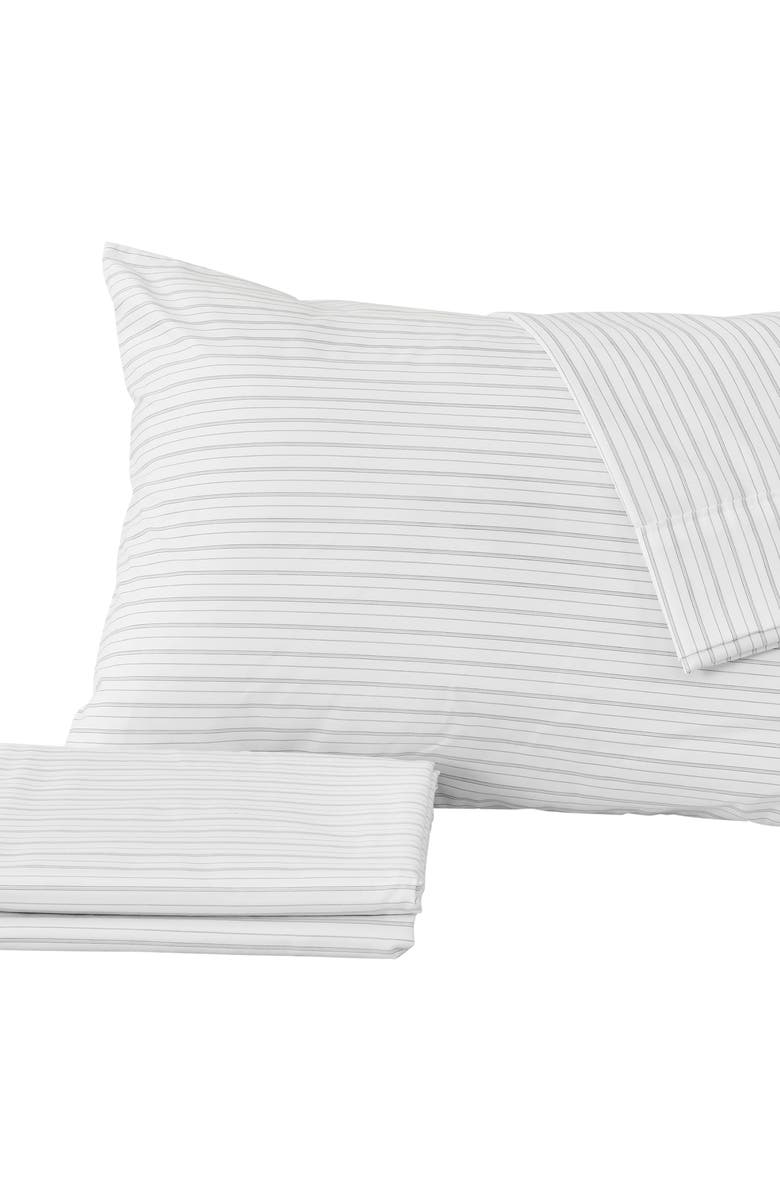 Woven & Weft Stripe Microfiber Sheet Set, Alternate, color, Dark Grey