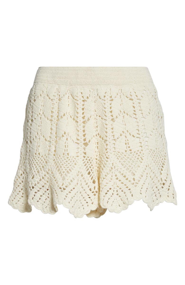 Zimmermann Awaken Crochet Shorts, Main, color, Cream