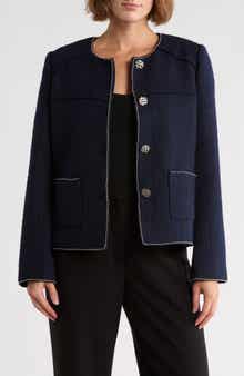 rag & bone Mira Collarless Tweed Jacket