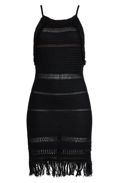 Isabel Marant Étoile Aralia Fringe Trim Cotton Sundress In Black