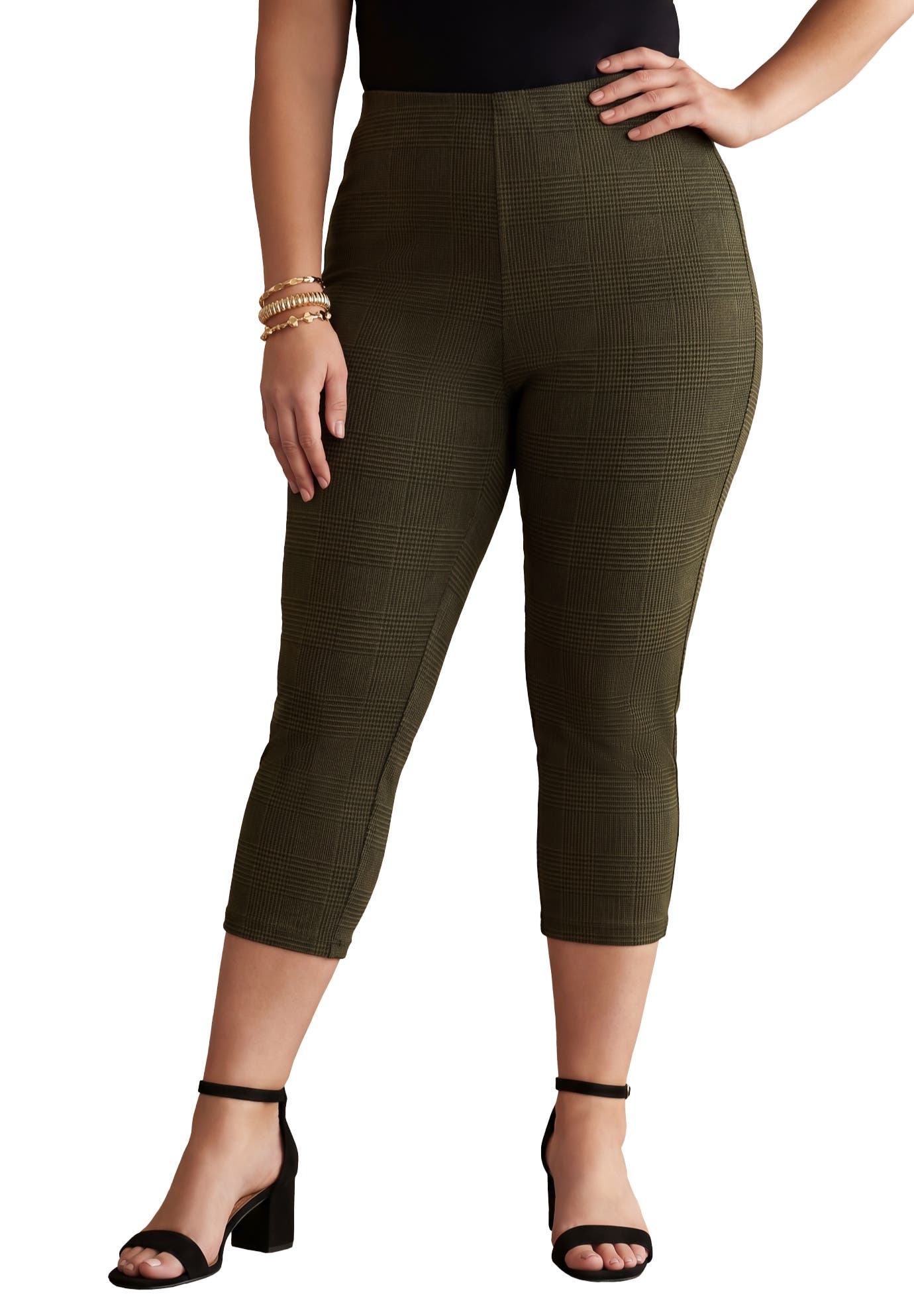 DARK OLIVE GREEN GLEN PLAID