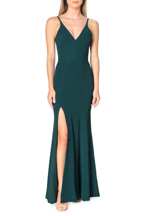 Iris Slit Crepe Gown