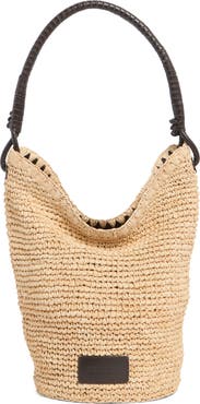 STAUD Lani Raffia Bucket Bag