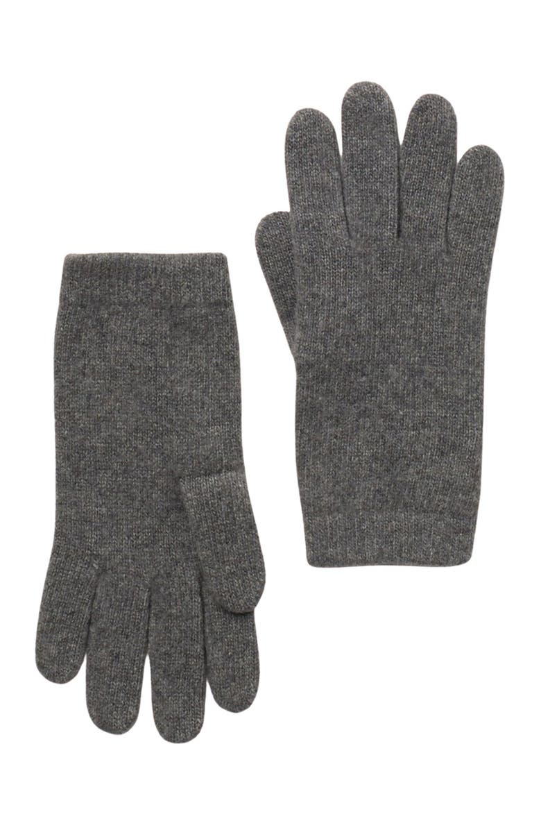 Portolano Solid Cashmere Gloves, Main, color, Mh Grey