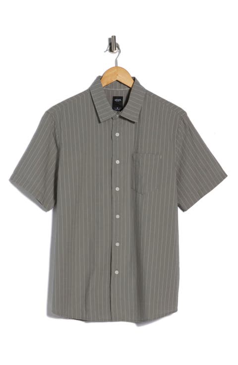 Jupiter Yarn Dyed Seersucker Short Sleeve Button-Up Shirt