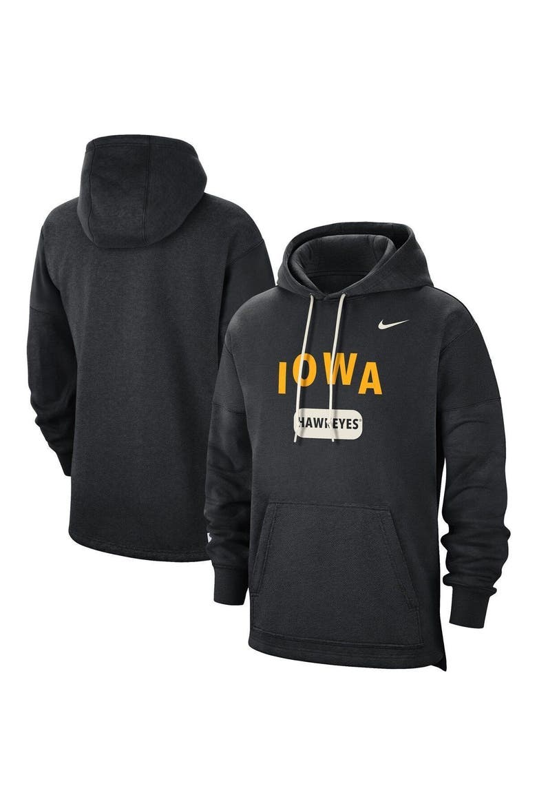 Men's Nike Black Iowa Hawkeyes Team Arch Fan Pullover Hoodie, Main, color, Black