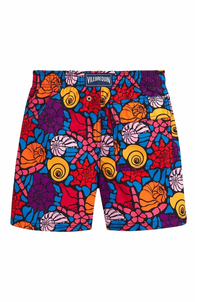 Vilebrequin Kids' Noumea Sea Shells Swim Shorts, Alternate, color, 