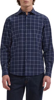Bugatchi Axel Shaped Fit Stretch Cotton Button-Up Shirt