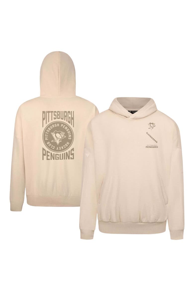 Men's Levelwear Cream Pittsburgh Penguins Contact Stamp Pullover Hoodie, Main, color, Cream