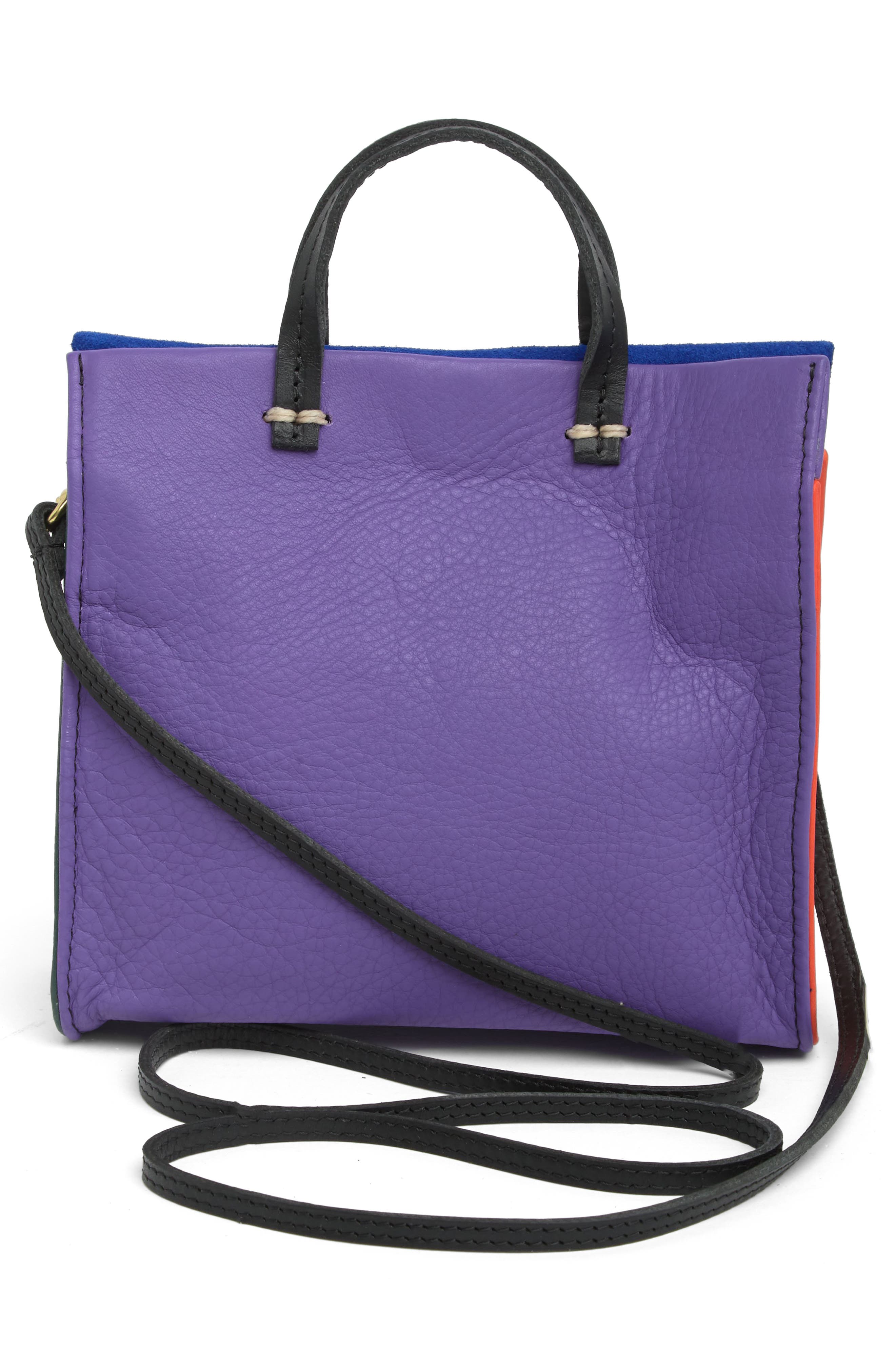 Clare V. Simple Leather Colorblock Bebe Satchel, Alternate, color, 